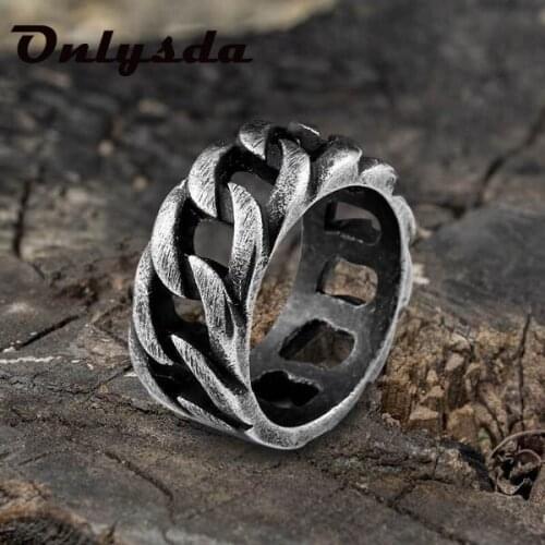 Retro Men Stainless Steel Bands Hollow Hard Curb Link Chain Biker Jewelry Gothic Style Wholesale Party Gift 300