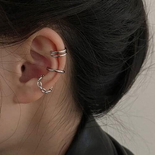 New Fashion Chain Small Ear Cuff Set Earrings For Girls Earcuff Cute Cartilage Clip On Earrings No Pierced Women Punk Jewelry