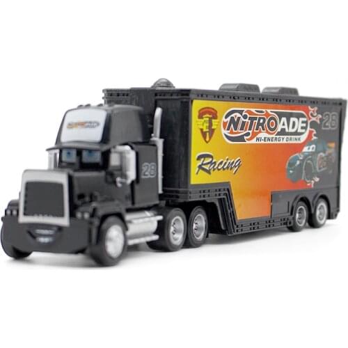 Disney Newest Pixar Cars Lightning McQueen No.28 Mack Uncle Truck 1:55 Diecast Metal Alloy Model Figures Toys Car Gifts For Kids