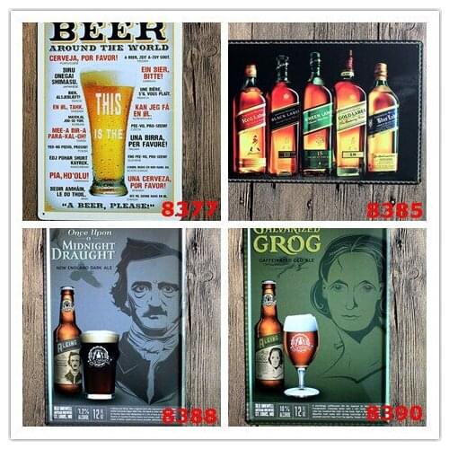 New Arrive Wine from around the world tin signs home decor House Cafe Bar iron painting Metal Craft gift