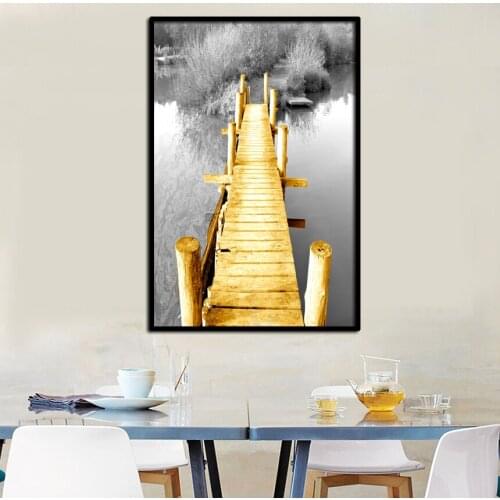 SVITY Nordic Style Bridge Canvas Art Print Painting Poster, Wall Pictures for Home Decoration, Wall Decor FA665