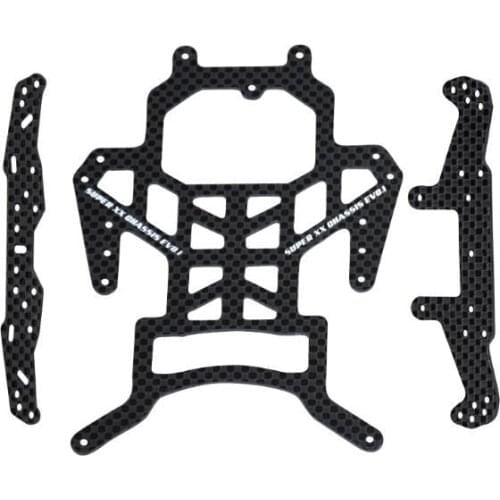 Tamiya Mini 4WD RC Car spare parts full carbon fiber Chassis/Leading head/Pteris tail front/rear plate for SX SXX EVO black