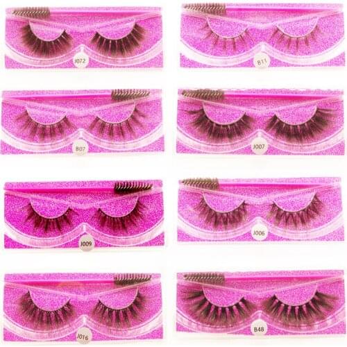 YioWio Custom Logo Handmade Mink Eyelashes Strip Lashes Brush Set Maquillaje False Eyelashes Faux Cils Fake Makeup Mink Lashes
