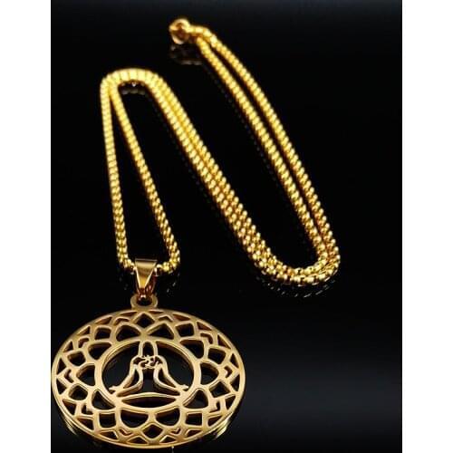 2021 Tree of Life Stainless Steel Chain Necklaces for Women Gold Color Necklaces Pendants Jewelry collier sautoir long N18765