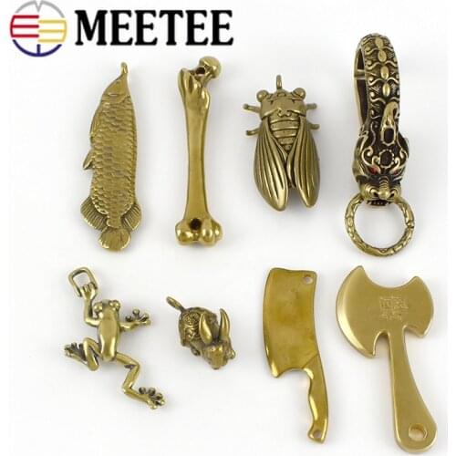 1pcs Meetee Retro Brass Buckles Car KeyChain Pendant Waist Wallet Belt Key Ring Hanging Hook Clasp DIY Leather Craft Accessories