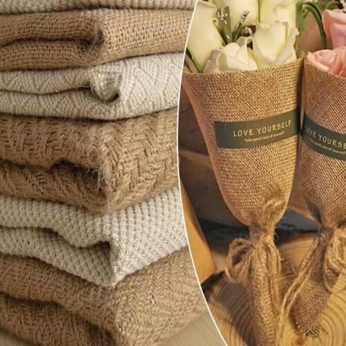 100x150cm Natural Jute Burlap Fabric For Place mats Bags Tablecloth Background Decoration Mesh Linen Textile Cloth