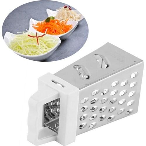 4 Sides Grater Handheld Stainless Steel Kitchen Food Box Grater for Garlic Peeler Potato Slicer Ginger Melon Cucumber Slicer