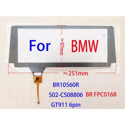 8.8 Inch Capacitive Touch Screen Digitizer Sensor For BMW Series LQ088 BR10560R S02-CS08806 GT911 6pin 251*97mm
