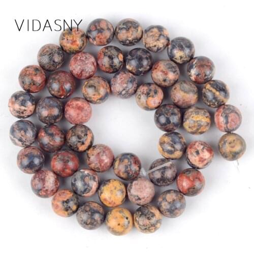 Natural Leopard Skin Jaspers Round Loose Beads Spacer Beads For Jewelry Making Diy Bracelet Necklace 4/6/8/10/12mm 15