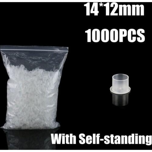 14mm Tattoo Ink Cup 1000pcs Plastic Medium Tattoo Ink Cups Caps With Self-standing Pigment Cups Supplies Free Shipping TA-226B