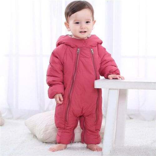Baby Winter Rompers Thicken Infant Snowsuit Girls Hooded Overcoat Children Overalls Warm Outdoor Clothes Hot Boys Clothing Sets