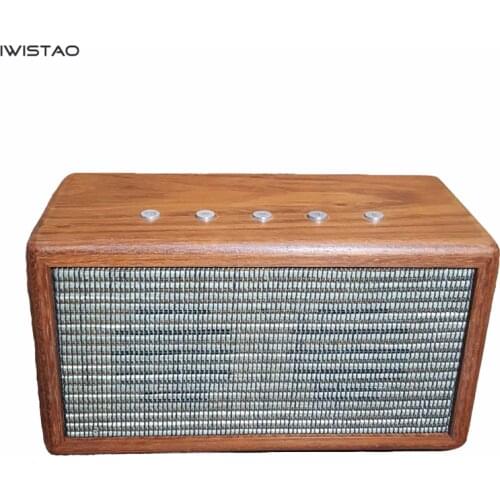 IWISTAO 2x20W Bluetooth Speaker 4.1 Handmade Vintage Solid Cherry Wood AUX CSR8635
