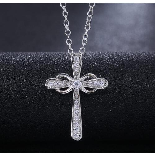 JK Cross with Figure 8 Shape Fashion Pendant Female Necklace Jewelry High Quality Party/Daily Simple Women Necklace Gifts