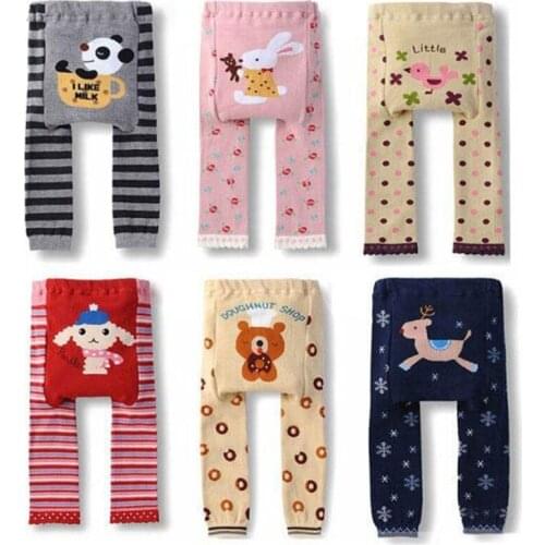 2020 Hot-selling Baby Girl Stretch Leggings Pants Spring Autumn Toddler Child Knitting Trousers Cartoon