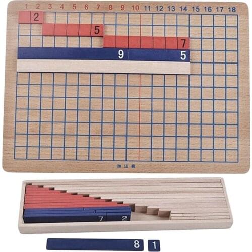 Montessori Materials Mathematics Teaching Toys For Children Wooden Colorful Beads Addition Subtraction Board Math Toy Kids Toys