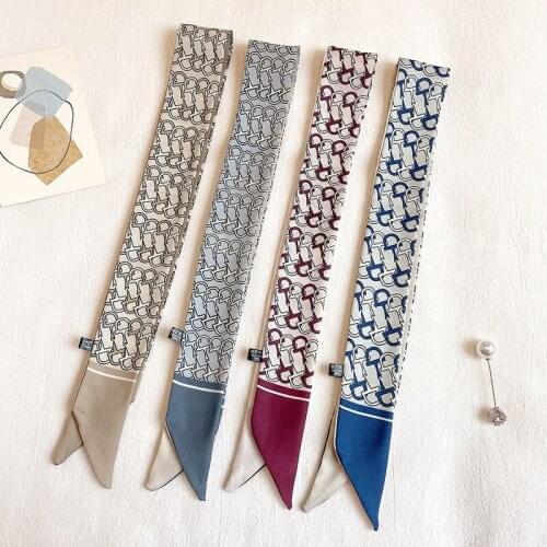 Fashion Long Silk Scarves for Women Female Wrap Hair Heads Scarves Ladies Long Bandanas Handkerchief Hair Accessories