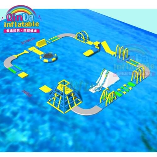Inflatable floating island aqua commercial water float park for sale