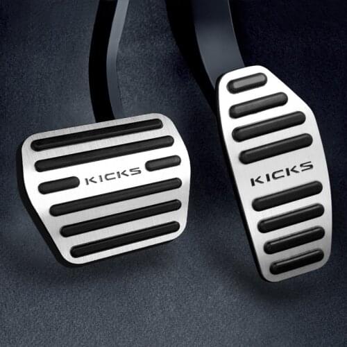 Aluminum alloy Car Accelerator Gas Pedal Brake Pedal Cover Non Slip Pads AT For Nissan Kicks 2016 2017 2018 2019 Accessories