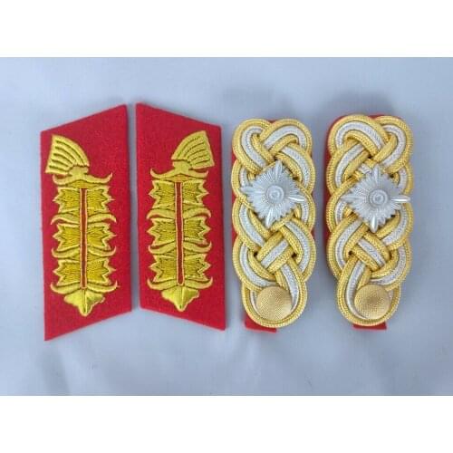WWII GERMAN MARSHAL CORNFLOWER COLLAR TABS & MAJOR GENERAL SHOULDER BOARDS High quality metal wire