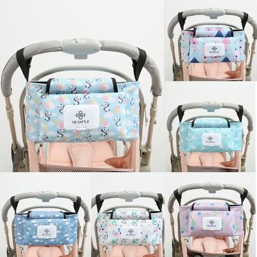 Baby Stroller Organizer Infant Pram Cart Bottle Cup Holder Buggy Baby Cart Accessories Hanging Wheelchair Bag