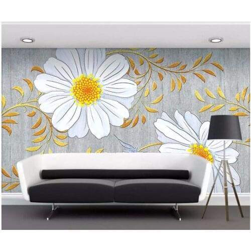 Custom photo wallpaper 3d wallpaper for walls 3 d Modern hand drawn natural flower mural tv background wallpaper home decoration