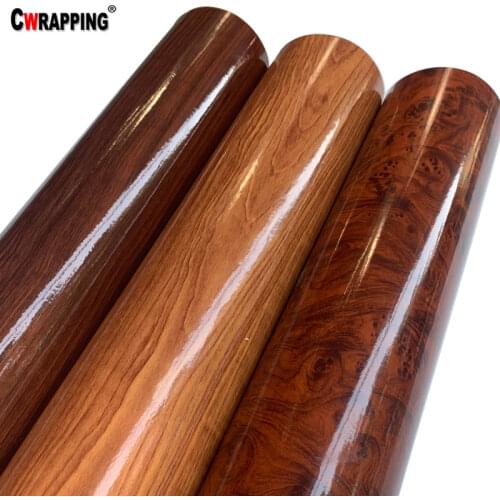 30x100cm Self-adhesive Wrap Vinyl Wood Grain Textured Car Internal Stickers Wallpaper Furniture Wood Grain Film Car Decoration