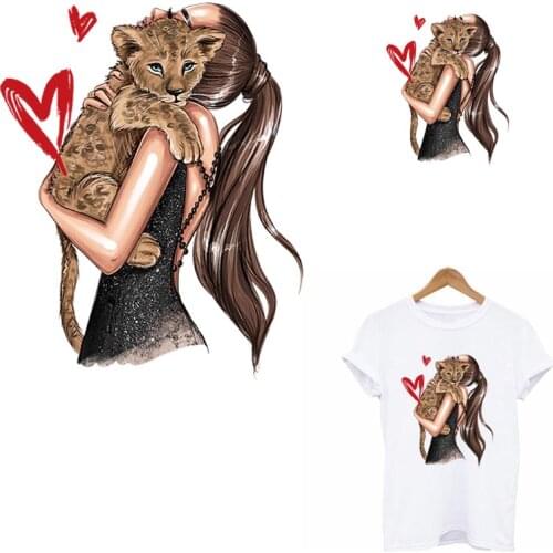 Cute Lion Patches For Clothing DIY A-Level Washable Heat Transfer Sticker Clothes Sex Lady Iron On Patch Decoration Appliqued