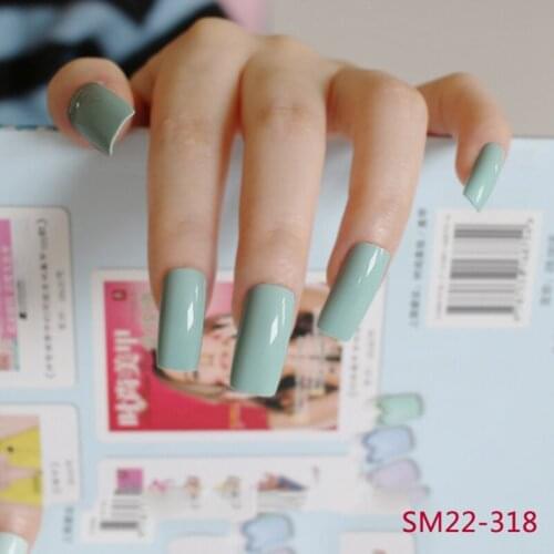 20pcs/set Super Long Fasle Nail Tips Light Green Candy Flat Fake Nails Full Wraps Lady Must in 10 Size R22-318L