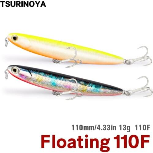 TSURINOYA Fishing Lure DW27 110mm 13g Topwater Pencil Hard bait Artificial Bait with Sound Steel Ball Long casting hot sale