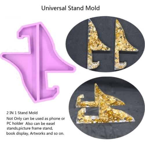 Universal Silicone Mobile Phone Stand Resin Mold Picture Frame Display Silicone Molds Easels Holder Epoxy Casting Mold
