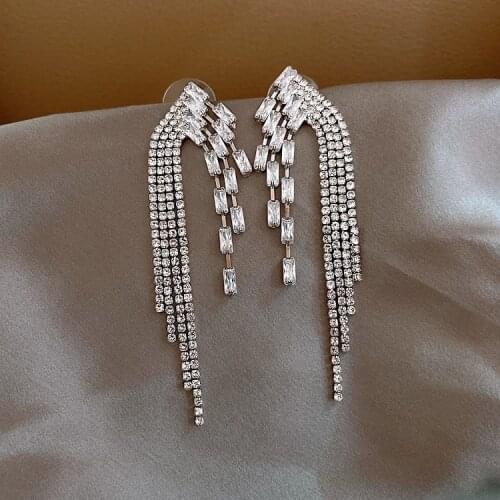 Hang Earrings For Women Party Jewelry Gift All-matching Full Zircon Semi-precious Stones Exquisite Magnificent Eardrop