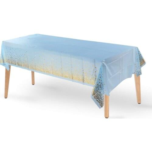 Waterproof Table Covers Party Banquet Home Decor Rectangle One Time Oilproof Bronzing Dot Confetti Black Gold Tablecloths