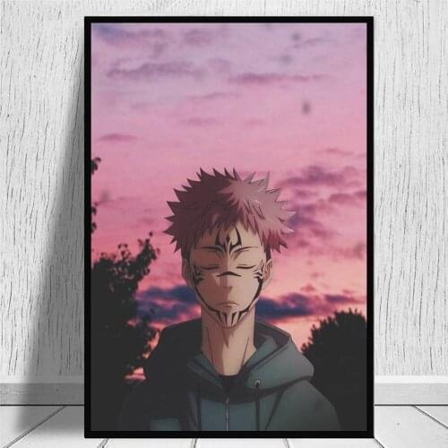 Japanese Anime Jujutsu Kaisen Poster Character Yuji Itadori Picture Print Oil Painting Canvas Wall Art Sukuna Anime Wall Decor
