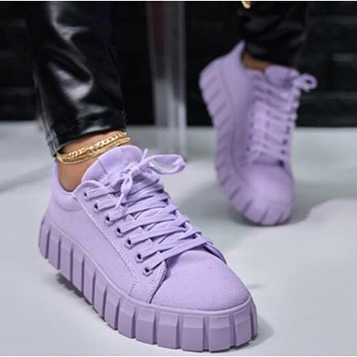 2021 Women Lace Up Flat Platform Sneaker Woman Print Breathable Color Shoes Female Cross Tied Ladies Summer New Casual Plus Size