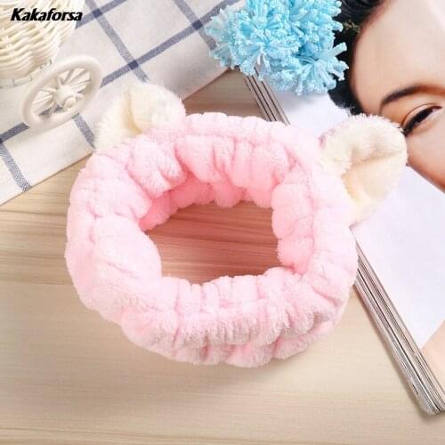 Kakaforsa Cute ear Solid Headbands Winter Women Weaving Cross Headbands Handmade Hairbands Japanese and Korean style