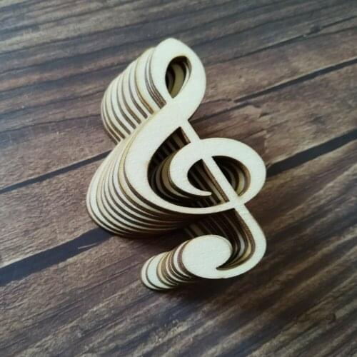 10pcs Unfinished Wooden Music Note Plain Wood Embellishments for Craft DIY Wood Laser Cut Gift Tags Scrapbooking