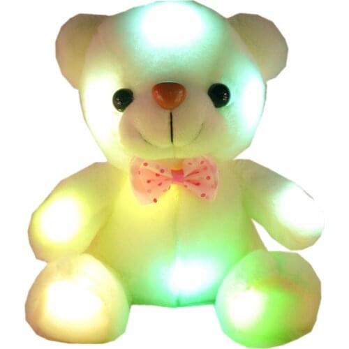 20CM LED Colorful Glowing Luminous Plush Baby Toys Lighting Stuffed Bear Teddy Bear Lovely Gifts For Kids Christmas Gifts