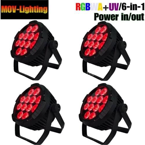 4pcs/lot Dmx512 control stage lighting 6in1 wash 12 rgbwauv 12x18w led par