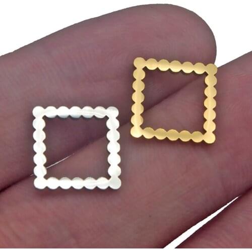 5pcs Stainless Steel Gold Color Geometric Circle Square DIY Charms Necklace Bracelet Earrings Connectors Pendants Jewelry Making