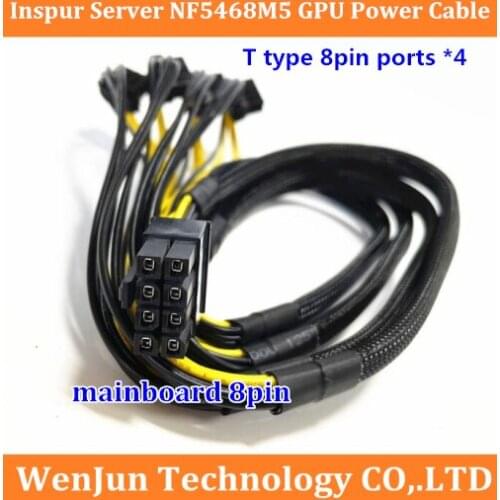 50cm Sleeved Inspur Server NF5468M5 GPU Video Card Power Supply Cable mainboard 8Pin to 4ports 8pin(6+2) for 2080TI/RTX6000 card