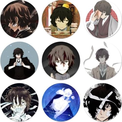 58mm Anime Bungou Stray Dogs Dazai Osamu Badge Brooch Pin Accessories For Clothes Backpack Decoration gift