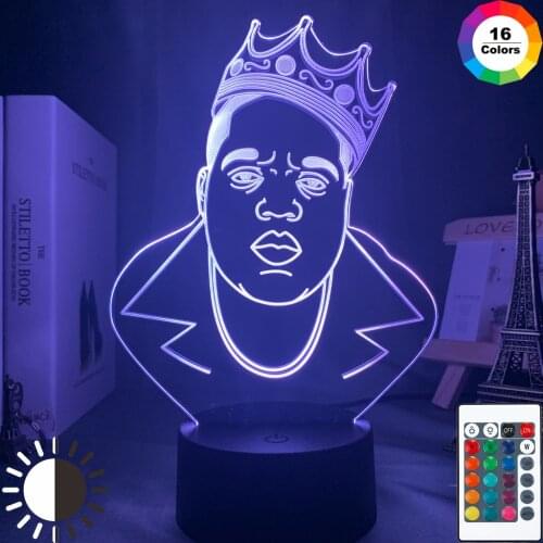 The Notorious B I G Acrylic 3d Lamp for Home Decoration Nightlight Dropshipping Fans Product Table Led Night Light Biggie Gift
