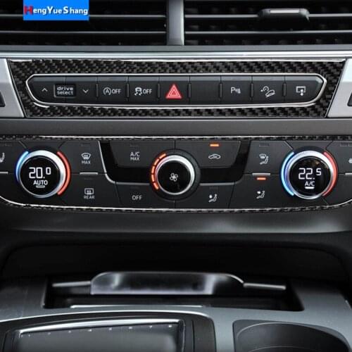 Carbon Fiber Car Interior Accessories Central Control Panel Modification Black Cover Trim Stickers For Audi Q7 SQ7 4M 2016-2019