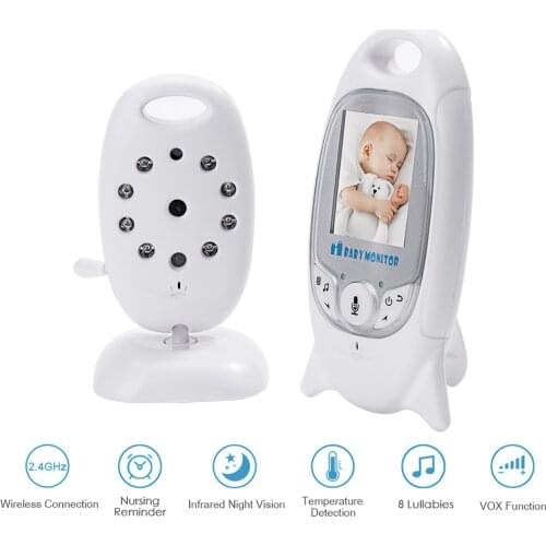 Baby Monitor Wireless 2'' LCD Babysitter 2 Way Talk Camera Night Vision Temperature Monitoring 8 Lullaby Nursing Reminder