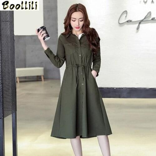 Boollili 2020 Womens Spring Army Green Coat Trench Female Tunique Longue Coats Windbreaker Trench Coat Para As Mulheres