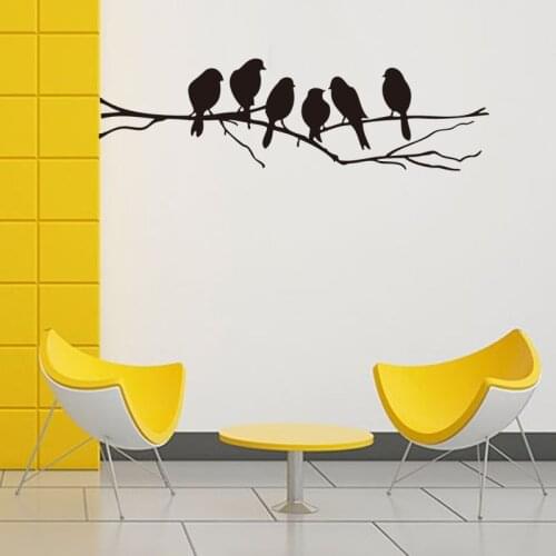 Black Bird on the branch Wall Sticker bedroom living room Background decoration Mural art Decals Cute bird stickers Home Decor