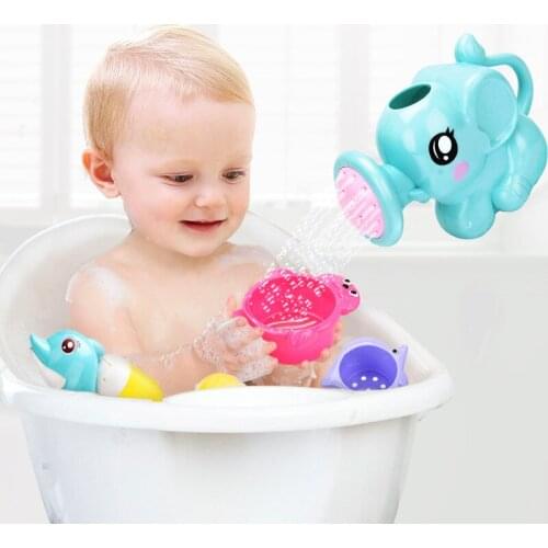 Baby cartoon elephant shower cup newborn child shampoo cup baby shower water spoon bath Beach play Bailer toys