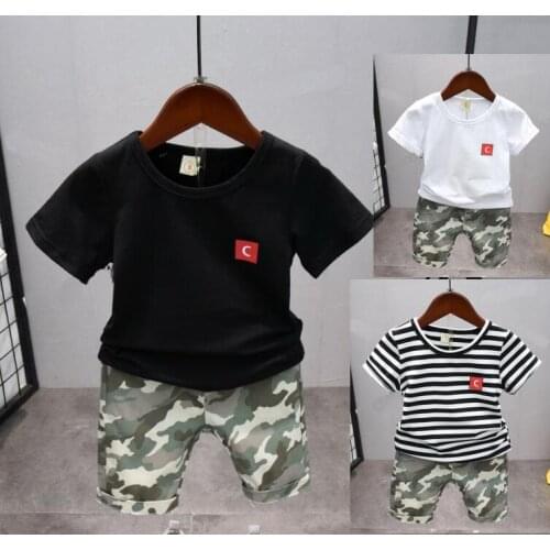 Children Boys Clothes 2019 boys Clothes short sleeve T-Shirt + shorts 2pcs Outfits Kids Sport Suit For boys Clothing Sets 2-6Y