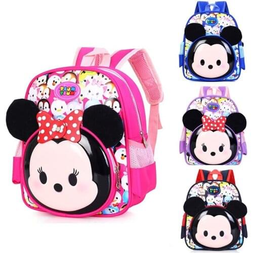 Kindergarten School Bag TSUM Mickey Mouse Large Capacity Backpack Boys and Girls Birthday Gift for 3-8 Years Old Baby Cute Bag