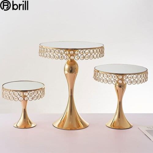 European Style Crystal Candle Holder Iron Art Cake Rack Home Decoration Gold Party Cake Wedding Decoration Table Porta Velas